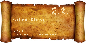 Rajner Kinga névjegykártya