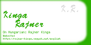 kinga rajner business card